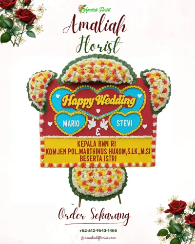 Karangan Papan Bunga Pernikahan di Cibogo